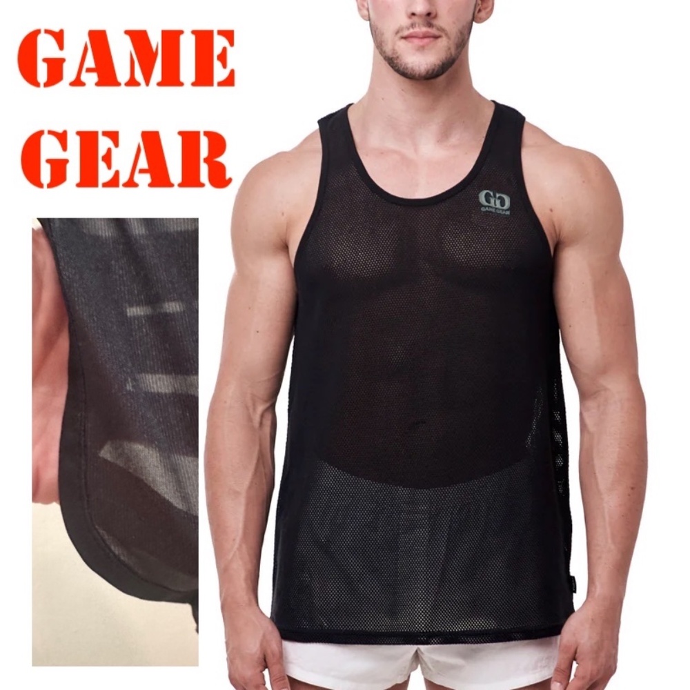 Game Gear Mesh Tank Top XL Gently worn 100% polyester see through mesh